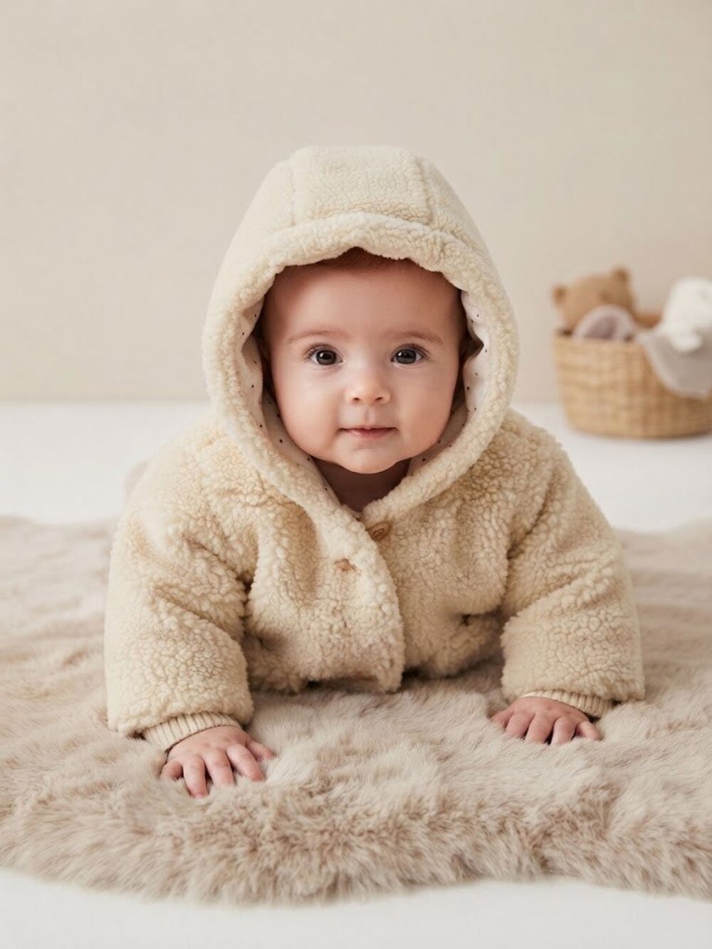 Zara HOODED FLEECE JACKET size 3-6 months